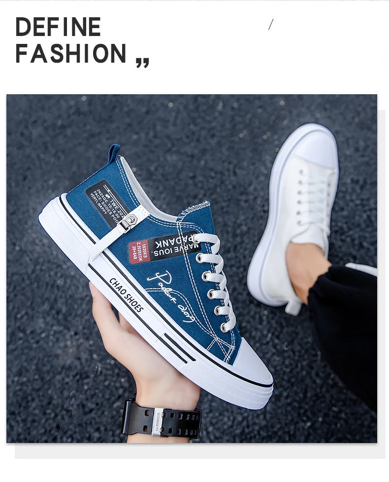 Fashion Men's Canvas Shoes Summer Breathable Men Casual Shoes Outdoor High Quality Sneakers Comfortable Low-Top Men tennis Shoes