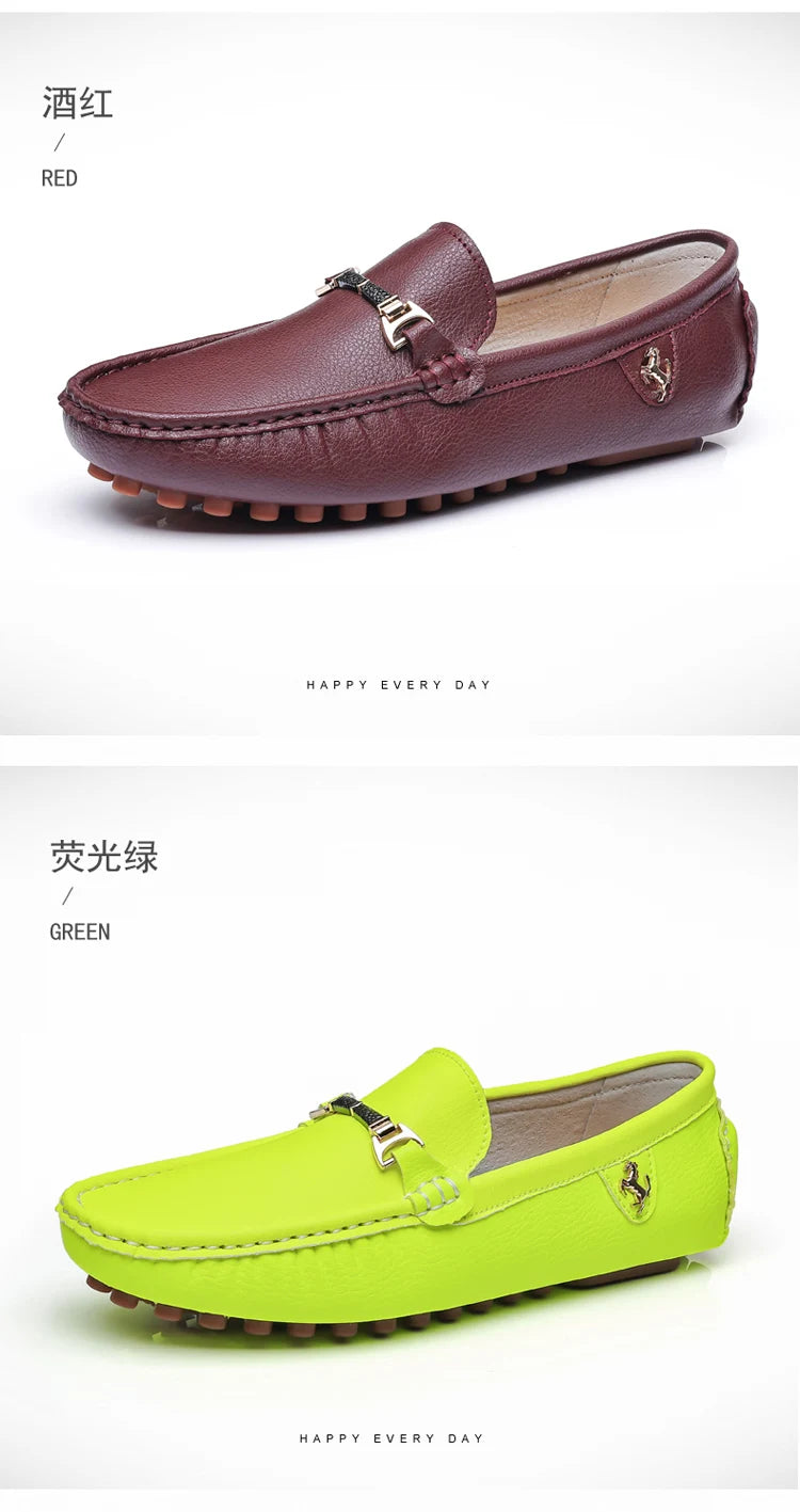 MAEDEF Men's Loafers 2024 Spring Autumn Fashion Shoes Men Classic Brand High Quality Leather Comfy Drive Shoes Boat Casual Shoes