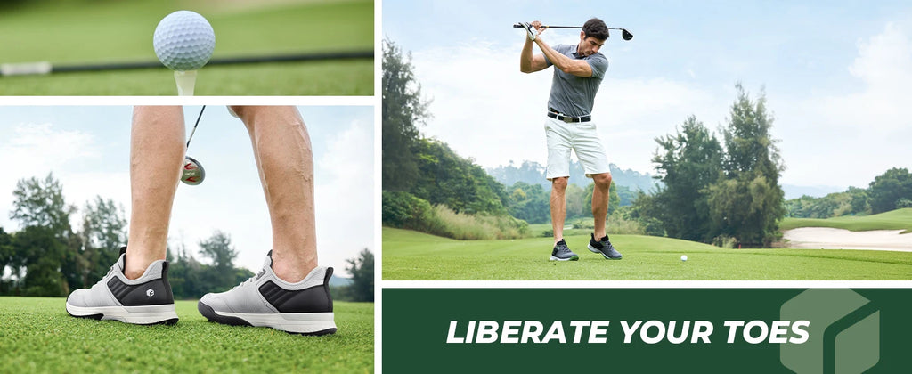 Fittington Professional Golf Shoes Wide Man Casual Sneakers Cushioning Outdoor Water Resistant Sport Shoes for Men with Spike