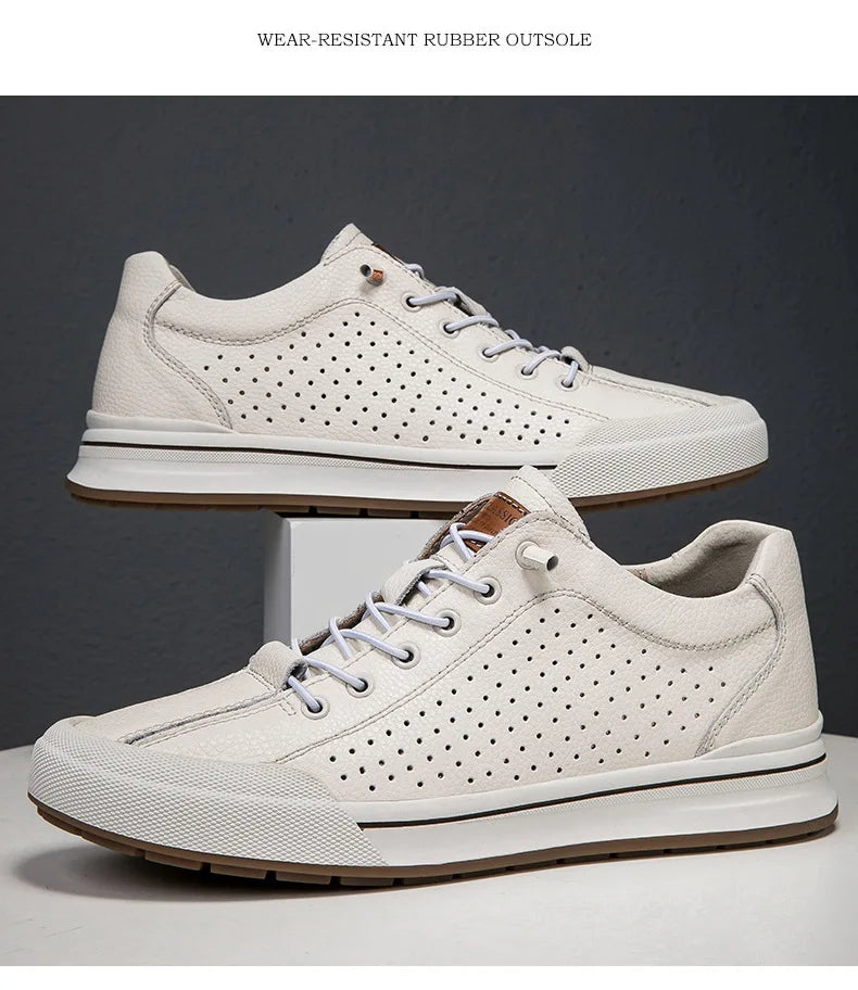 Genuine Leather Casual Shoes for Men 6CM Height Increase Sports Shoes High Quality Flats Shoes Male Brand Office Work Shoe