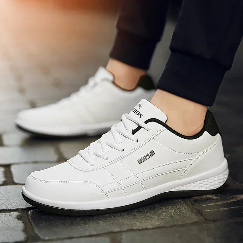 Shoes for Lace Up Footwear Vulcanized Men Leather Sneaker Waterproof Casual Comfortable Men's Sneaker Man Shoe Masculino