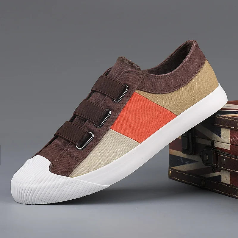 Fashion Men's Canvas Sneakers Casual Shoes Breathable Flat Buckle Loafers Shoes Summer Autumn Mens Designer Men Board Shoes