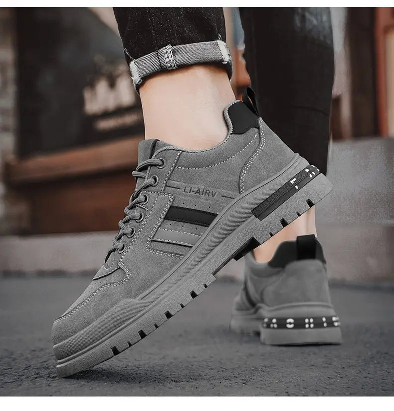 Oulylan Men's Luxury Running Shoes Breathable Skateboarding Shoes Black Thick Soled Comfortable Casual Sports Shoes Denim Boots