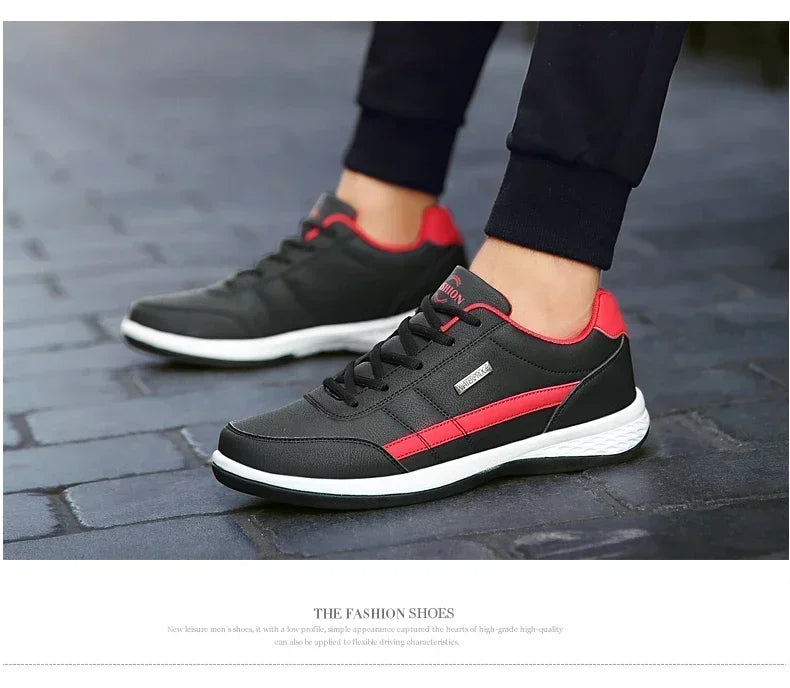Shoes for Lace Up Footwear Vulcanized Men Leather Sneaker Waterproof Casual Comfortable Men's Sneaker Man Shoe Masculino