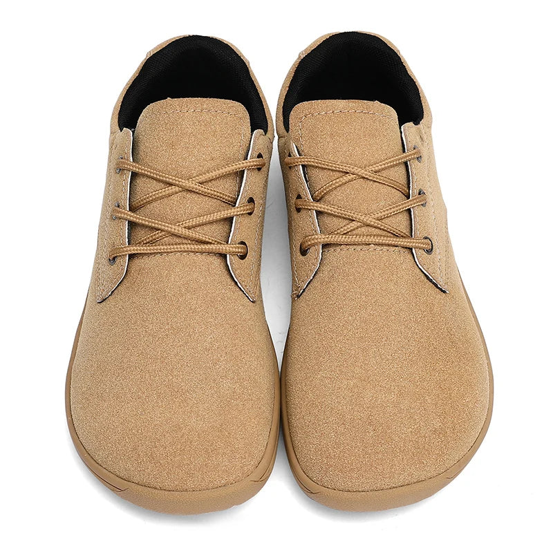 Barefoot Men's Sneakers With Wide Toe Size 48 Minimalist Cow Suede Leather Upper Casual Man Shoes Comfortable Walking Shoes