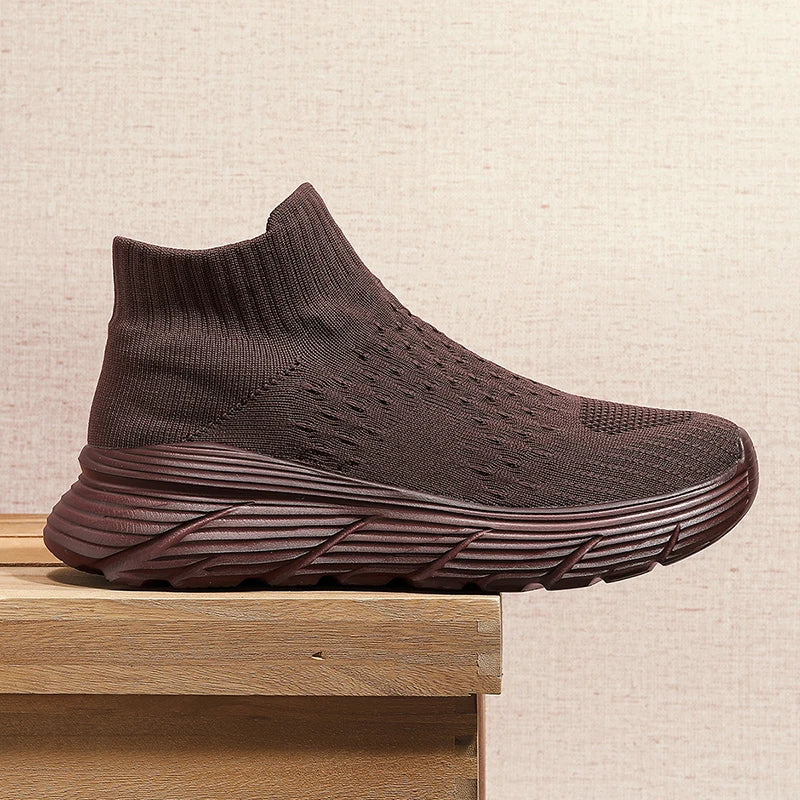 Soft Light Sneakers Men and Women Plus Size 35-46 Unisex Sports Shoes Thick Sole Cushioning EVA Slip On Ankle Socks Shoes