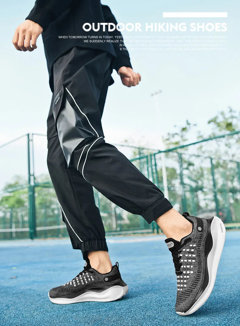 Men's breathable mesh thick-sole running shoes four season soft-sole non-slip outdoor casual sports shoes fashion light sneakers