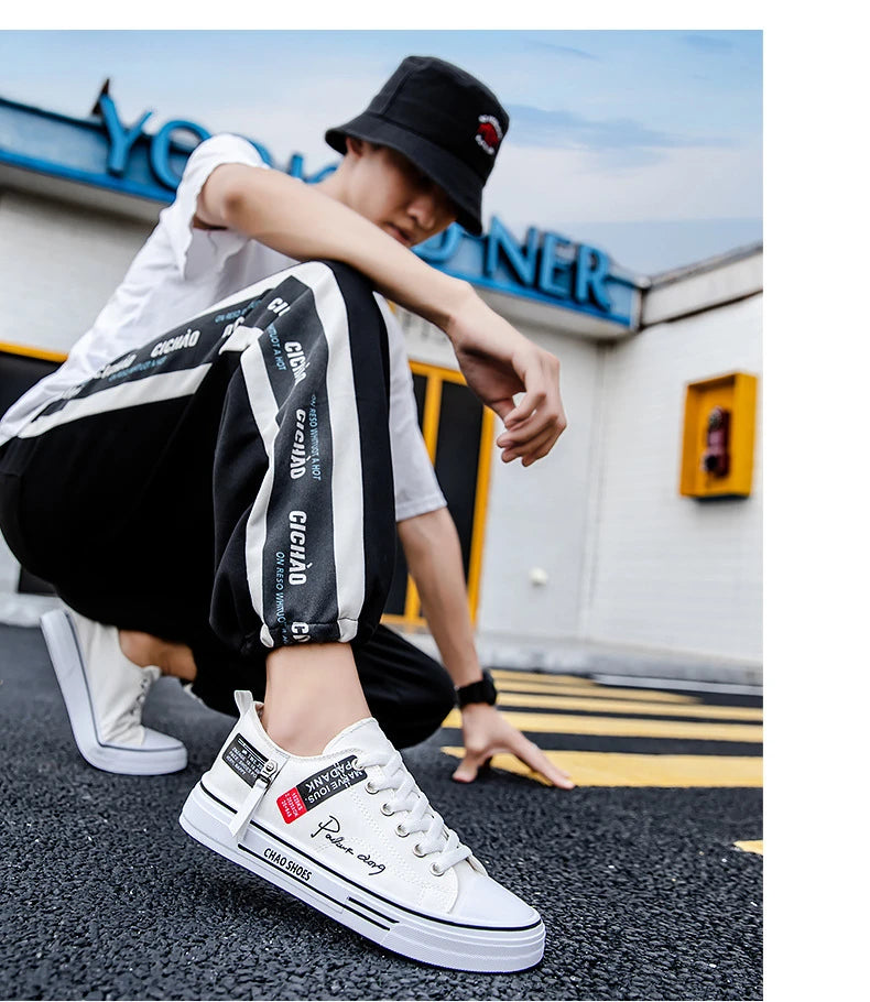 Fashion Men's Canvas Shoes Summer Breathable Men Casual Shoes Outdoor High Quality Sneakers Comfortable Low-Top Men tennis Shoes