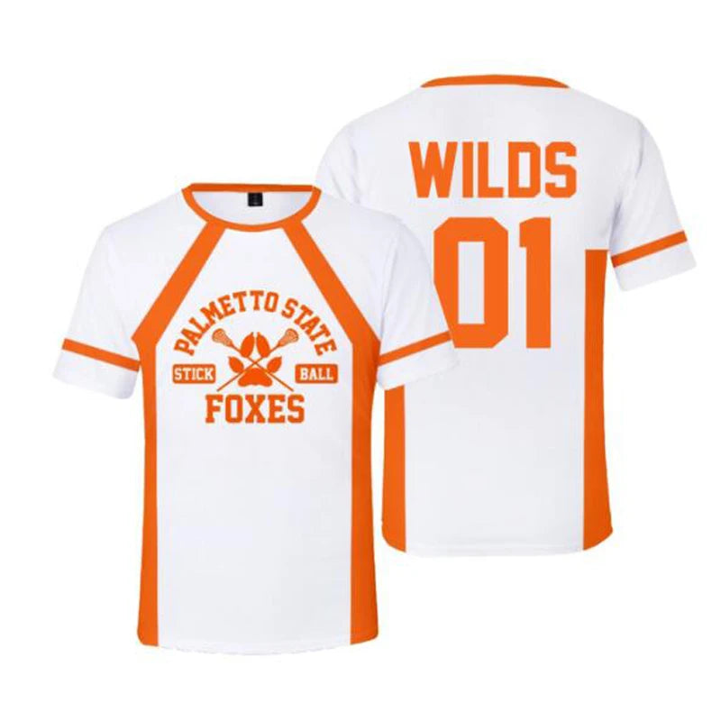 New The Foxhole Court Palmetto State Foxes Lacrosse Jersey Cosplay WILDS MINYARD 3D T-shirt Men/Women Graphic Tees Streetwear