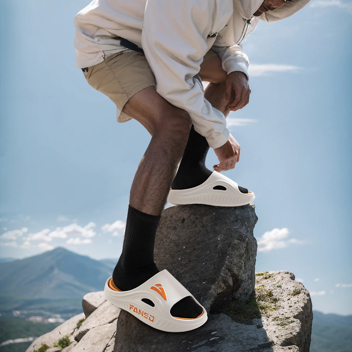 EVA Men Outdoor Slippers Sports Heightened Thick Bottom Slippers Comfortable Breathable Outdoor Slippers