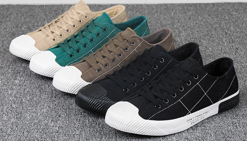New Men's Low-cut Canvas Shoes Students Joker Lace-up Casual Shoe.