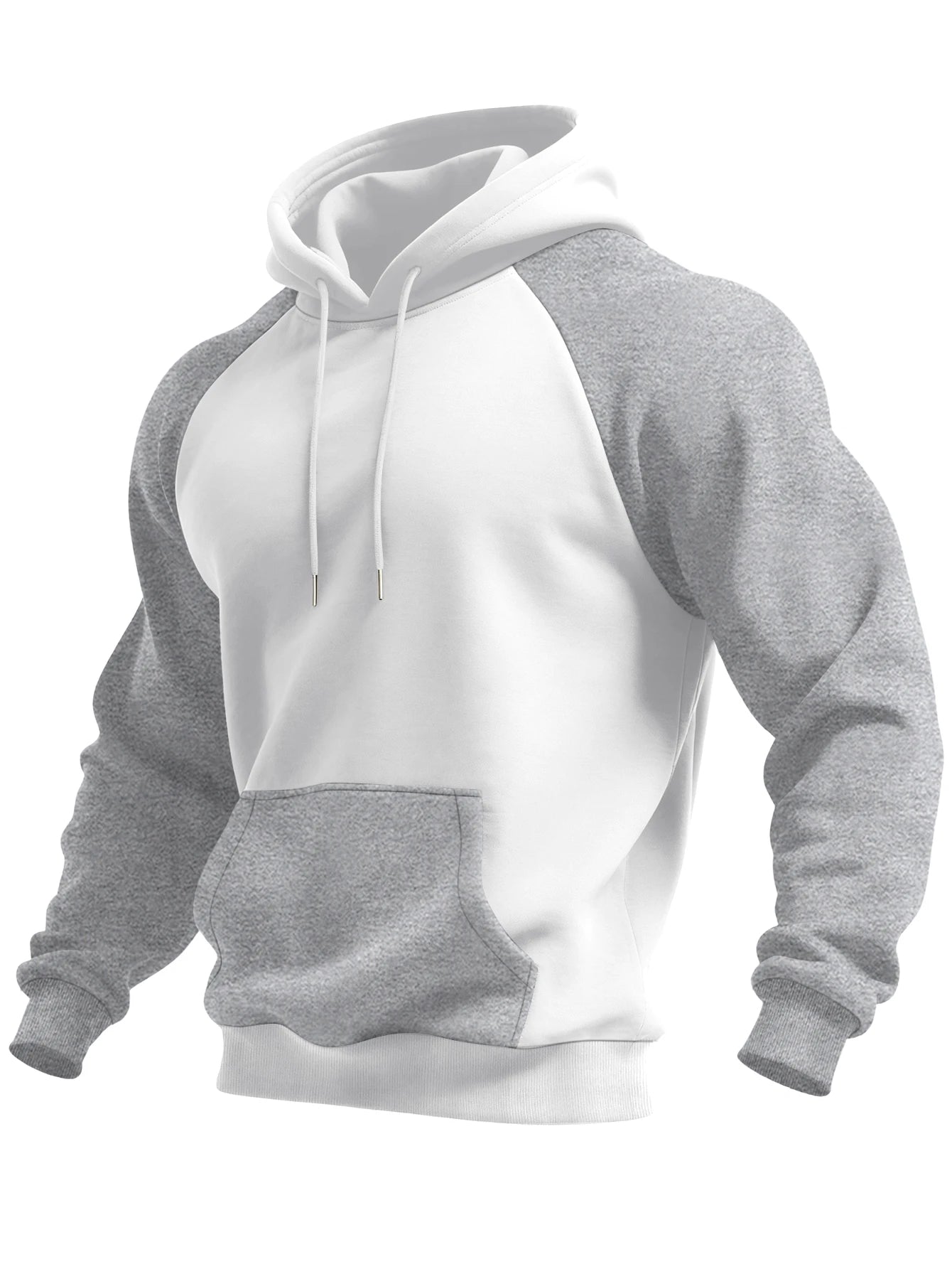 New Autumn Ainter Outdoor Sports Style Raglan Contrast Color Hooded Sweatshirt Fashionable Trendy Versatile Men's Tops
