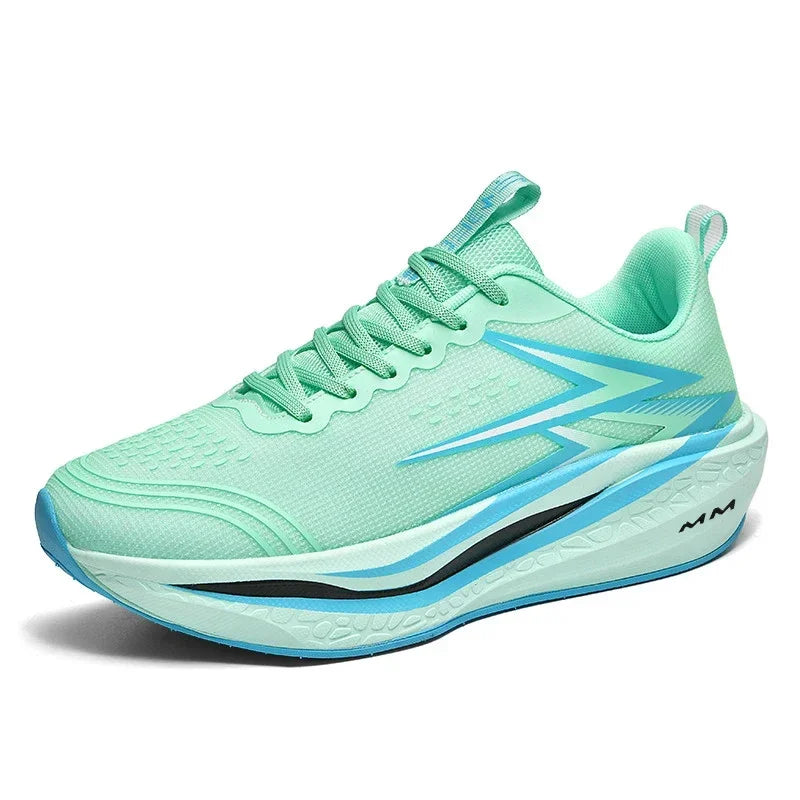 Men Women Carbon Plate Running Shoes Soft Cushion Shock Absorbing Sports Shoes Unisex Sneakers Light Anti-Slip Training Shoes