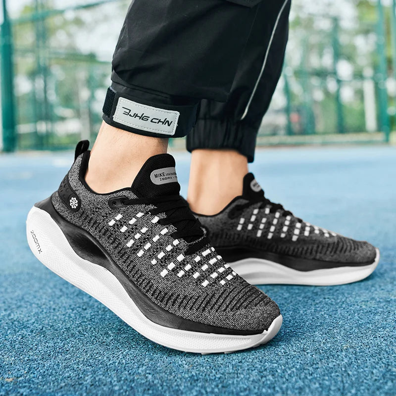 Men's breathable mesh thick-sole running shoes four season soft-sole non-slip outdoor casual sports shoes fashion light sneakers