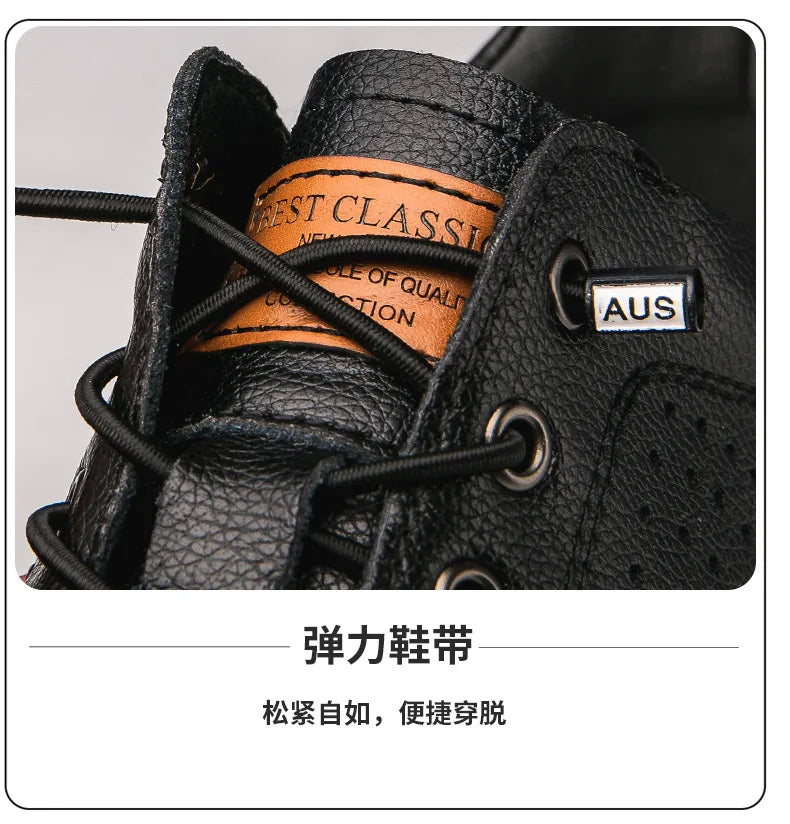 Genuine Leather Casual Shoes for Men 6CM Height Increase Sports Shoes High Quality Flats Shoes Male Brand Office Work Shoe