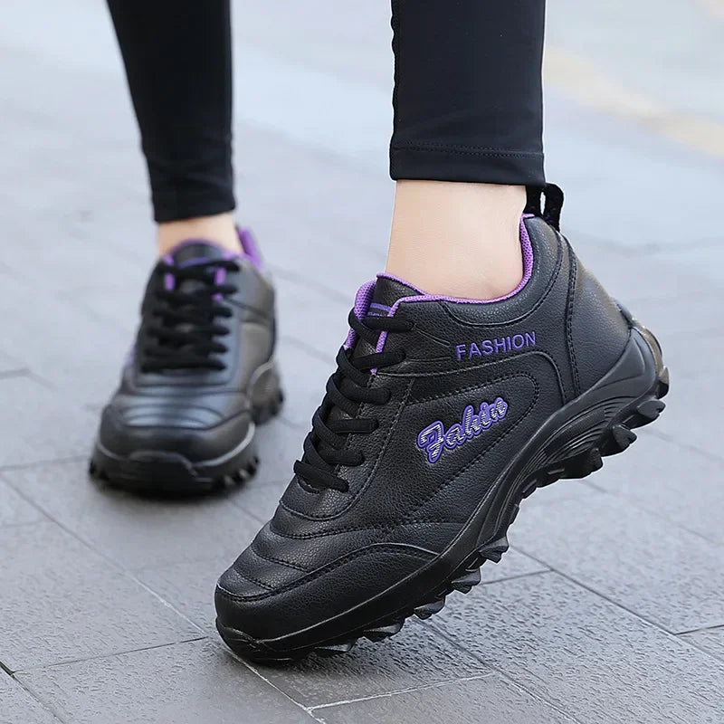 New 2025 Autumn Winter Sneakers Women Comfort Soft Sole Non Slip Casual Shoes for Women PU Waterproof Sport Shoes Zapatillas