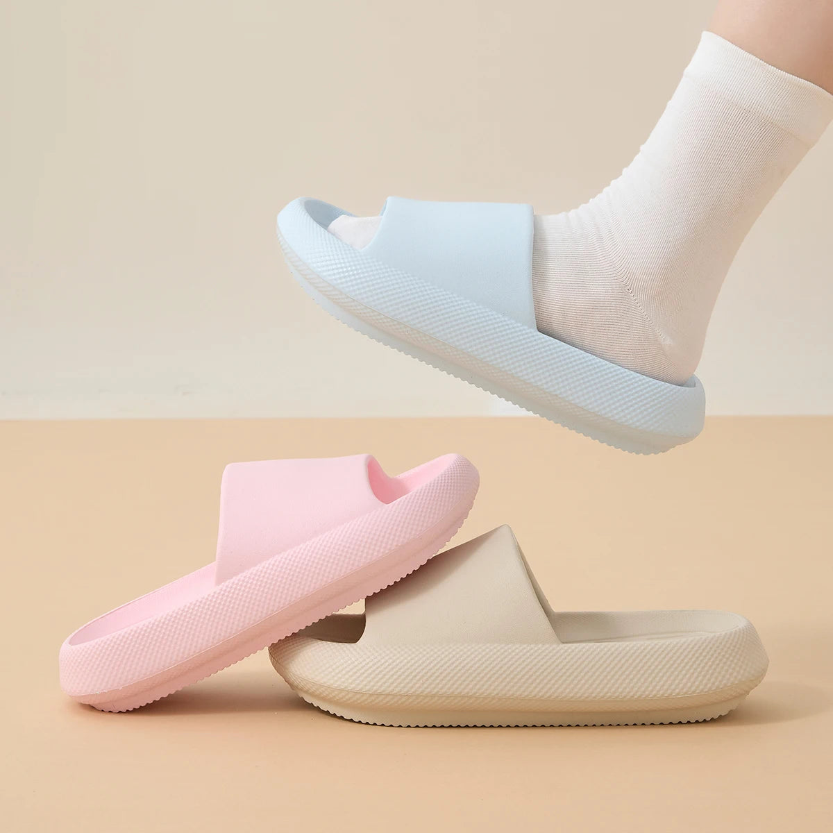Big Size 48 49 Men Slippers Women Soft EVA Platform Thick Sole Slides Summer Beach Sandals Couples Home Anti-Slip Bathroom Shoes