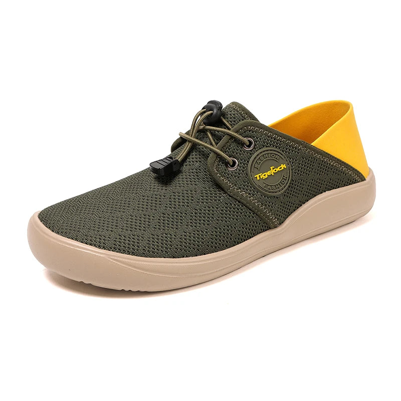 Hot Summer Mesh Men's Shoes Fashion Breathable Men Casual Shoes Handmade Flat Wading Shoes Outdoor Men Sneakers Big Size 38-46