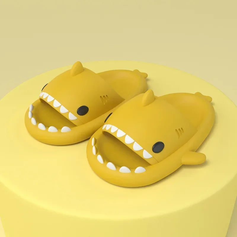 Big Size 36-47 Shark Slippers Men Flip Flops Soft EVA Flats Women Summer Beach Sandals Couple Platform Anti-Slip Bathroom Slides