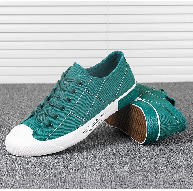 New Men's Low-cut Canvas Shoes Students Joker Lace-up Casual Shoe.