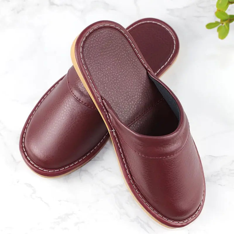 Inexpensive slippers house men indoor slides shoes big size 47 48 man mules closed toe faux leather slippers unisex couple shoes