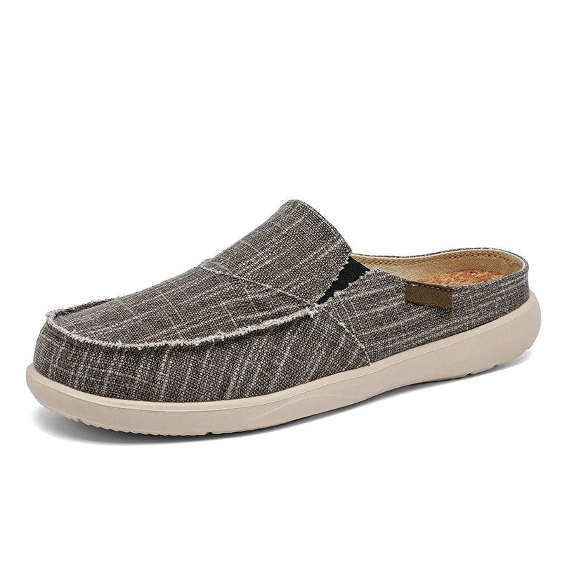 Men's Canvas Shoes Summer 2023 New Lightweight Breathable Soft Slip on Casual Shoes Fashion Beach Vacation Loafers Men Footwear