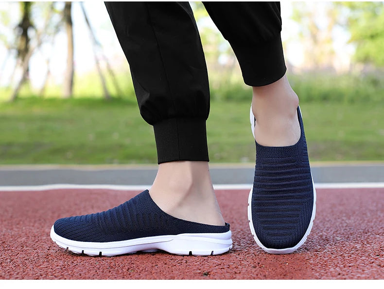 Men Slippers Summer Mesh Breathable Home Indoor Slippers Men Thick Bottom Slides Fashion Couple Walking Shoes Chanclas Hombre