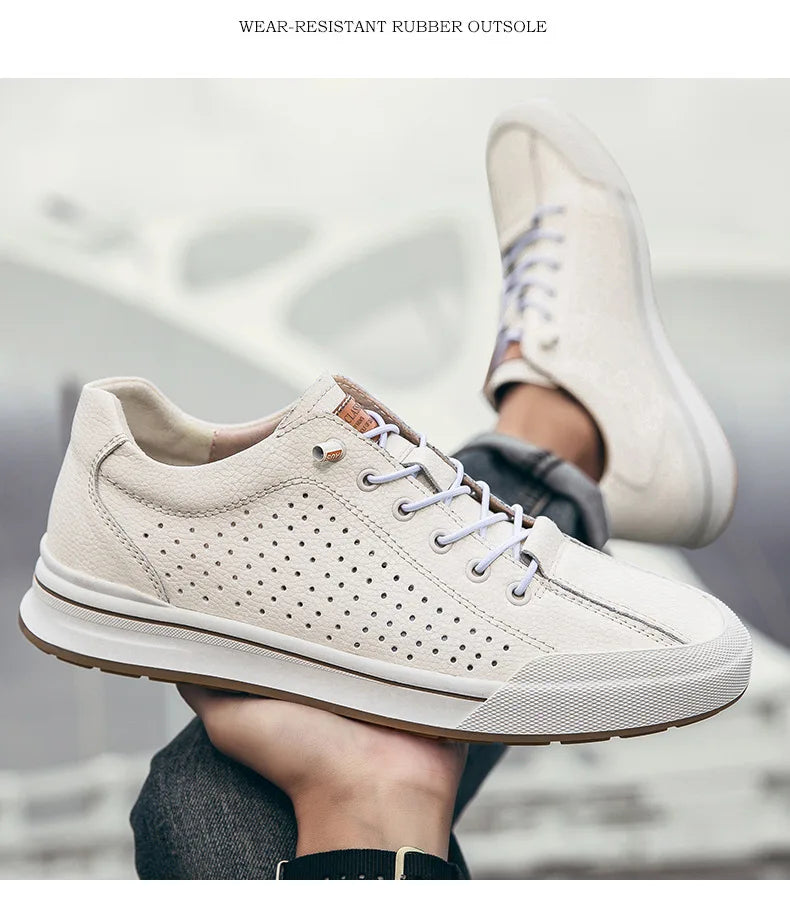 Genuine Leather Casual Shoes for Men 6CM Height Increase Sports Shoes High Quality Flats Shoes Male Brand Office Work Shoe