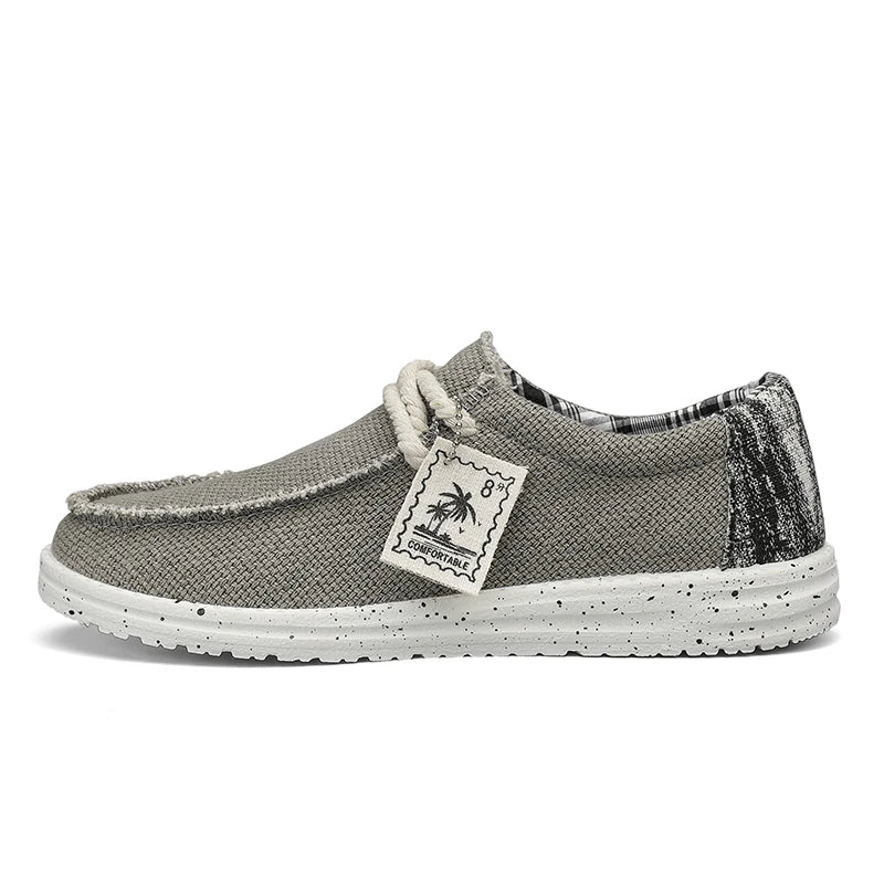 Men's Canvas Shoes Summer 2023 New Lightweight Breathable Soft Slip on Casual Shoes Fashion Beach Vacation Loafers Men Footwear
