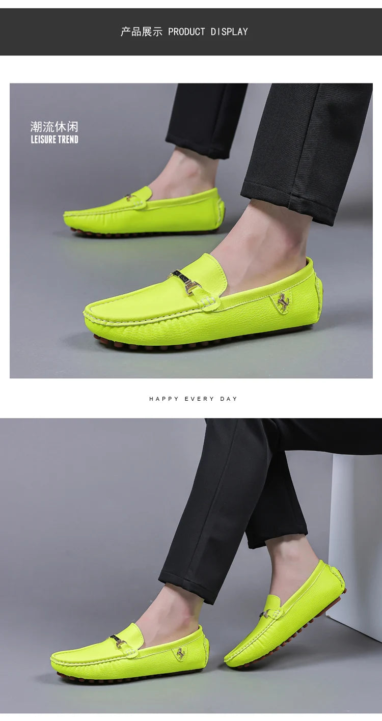 MAEDEF Men's Loafers 2024 Spring Autumn Fashion Shoes Men Classic Brand High Quality Leather Comfy Drive Shoes Boat Casual Shoes