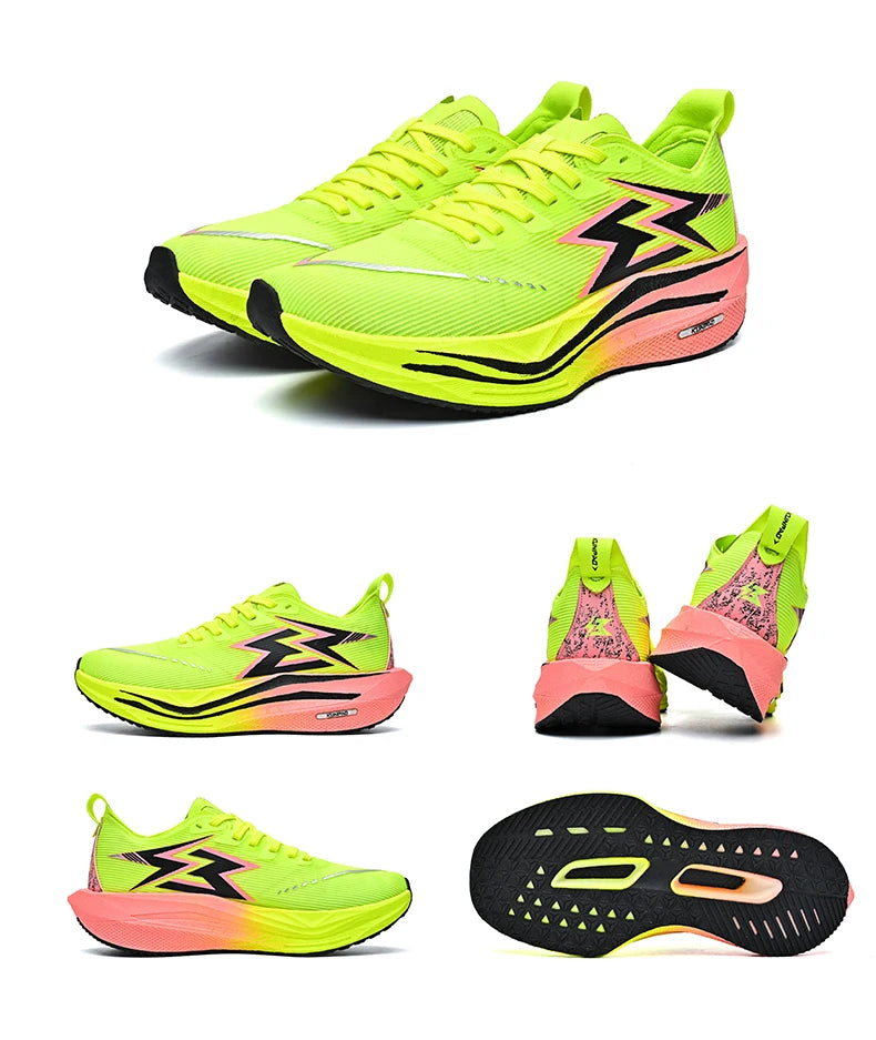 Men Running Shoes Marathon Carbon Board Speciality Sports Breathable Lightweight Women's Comfortable Athletic Nonskid Sneakers