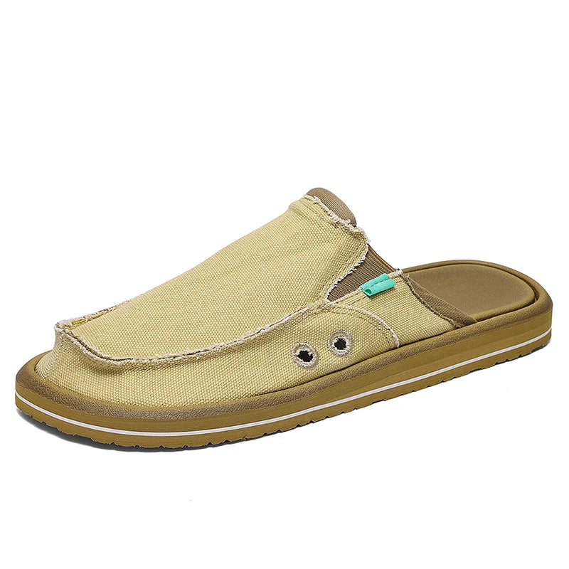 Men's Canvas Shoes Summer 2023 New Lightweight Breathable Soft Slip on Casual Shoes Fashion Beach Vacation Loafers Men Footwear