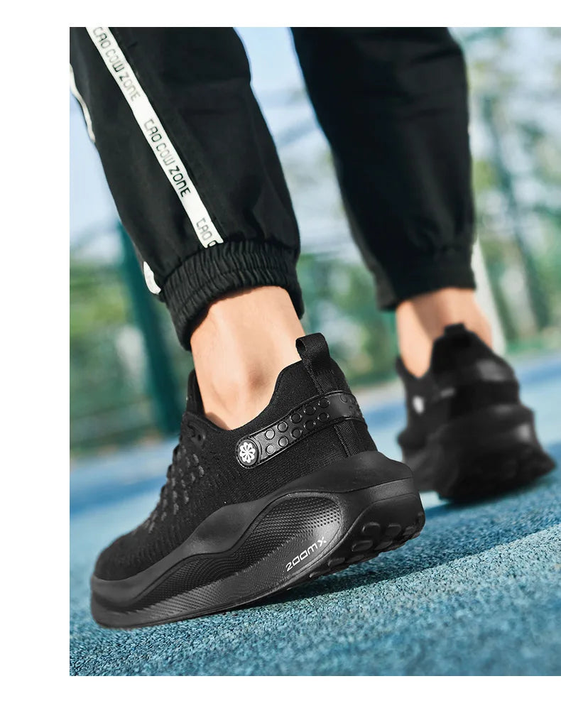 Men's breathable mesh thick-sole running shoes four season soft-sole non-slip outdoor casual sports shoes fashion light sneakers