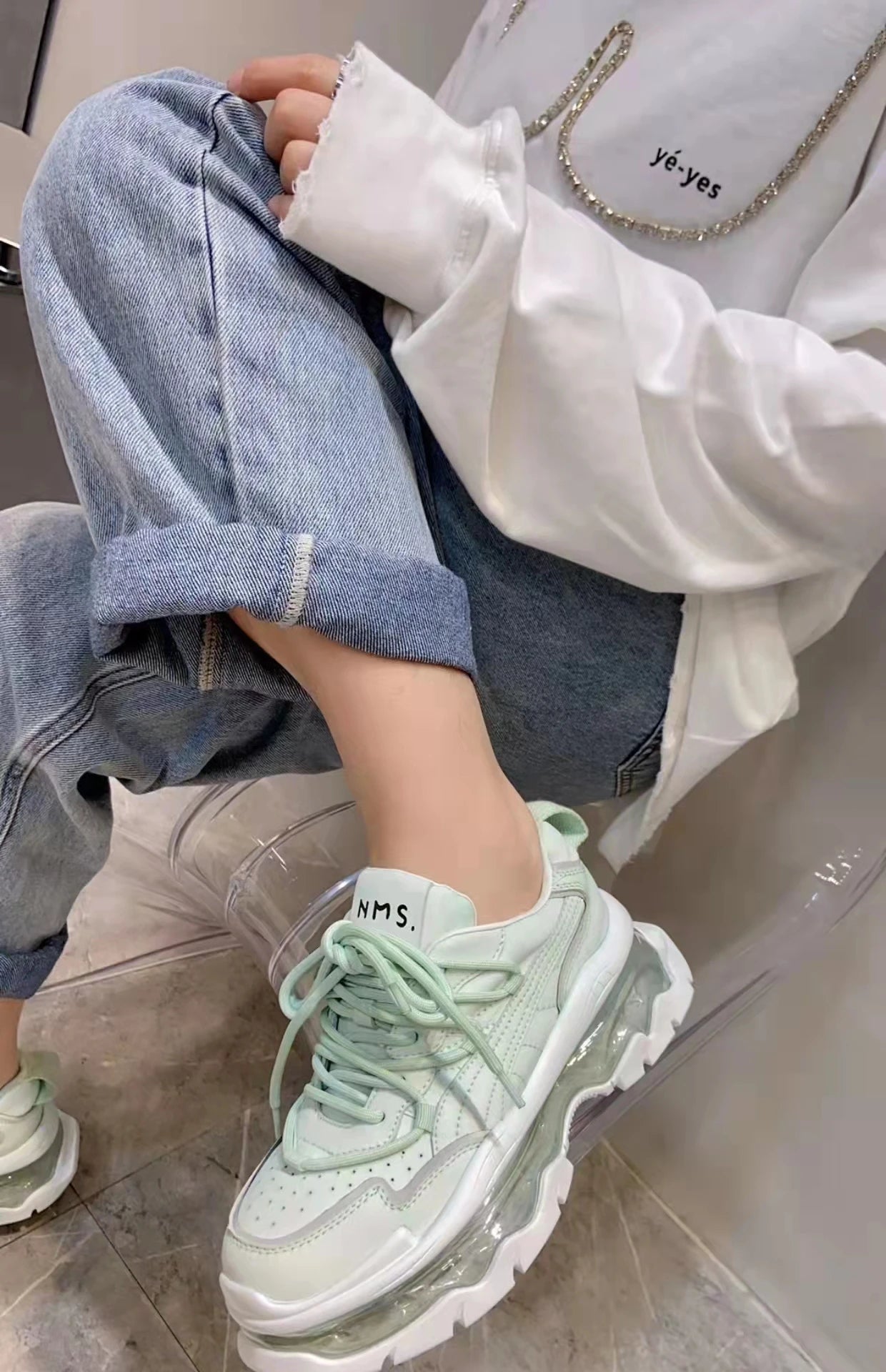 Shoes Women Sneakers Fashion Sole Design Light Color Summer Chunky Luxury Casual Sports Lace-up Basic Walking Shoes