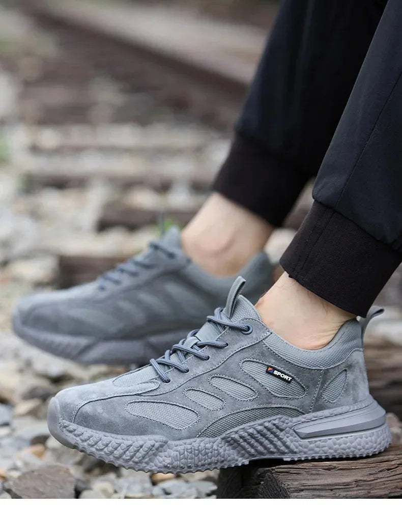 plastic toe cap safety shoes lightweight comfortable construction shoes for men protective work sneakers anti-slip work shoes