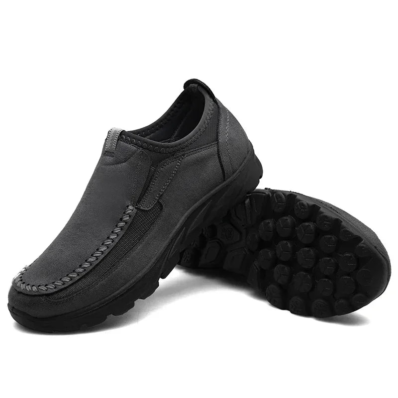 Leather Men Casual Shoes Comfortable Man Walking Runnning Sneakers Breathable Man Loafers Slip on Driving Shoes Zapatos Size 48