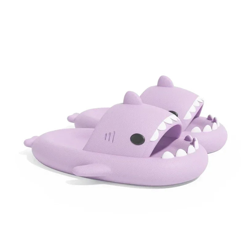 2024 Summer Shark Slippers Women Slides Men Bathroom Flip Flops Home Anti-Skid Flat Shoes Outdoor Fins Removable Slides Sandals
