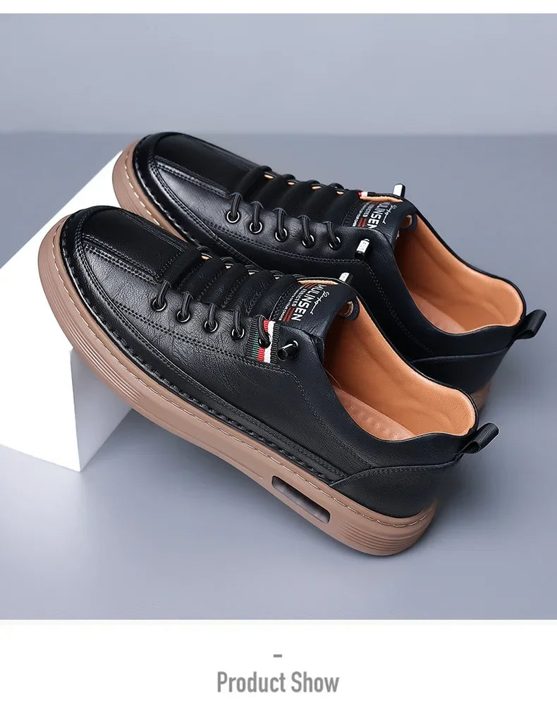 New Leather Shoes for Men Non-slip Sports Fashion Comfortable Sneakers Male Flat Slip-on Casual Brand Men's Casual