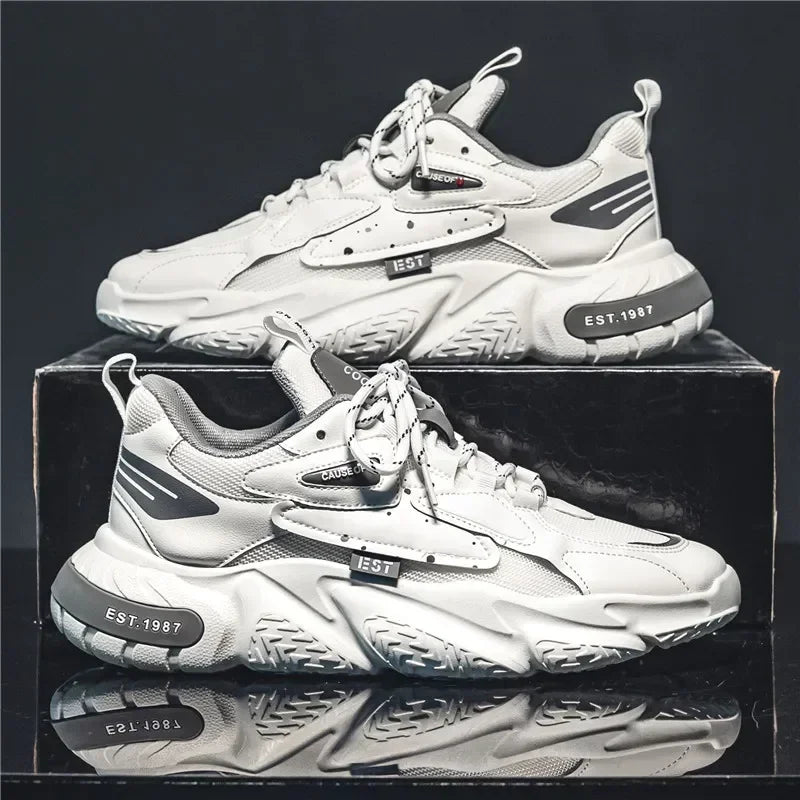 2025 Fashion and Comfortable Mesh Breathable Outsole Shoes Summer Hot Sale Mens Casual Shoes Thick Bottom Breathable Sneaker