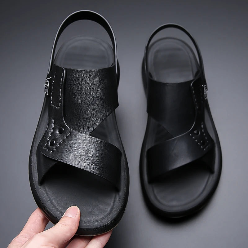 British Style Men's Outdoor Beach Shoes Summer Trend Thick Soled Wear-resistant Men's Oxford Shoes Breathable Casual Sandals