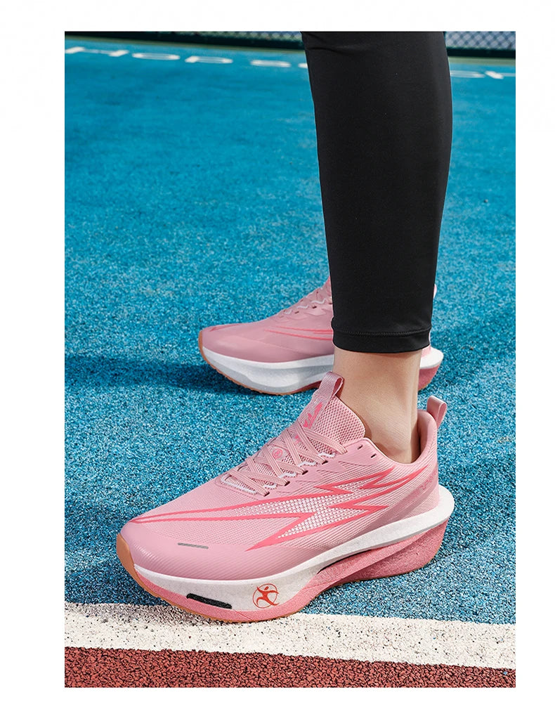 Running Shoes Marathon Carbon Board Air Cushion Men Sports Breathable Lightweight Women's Comfortable Athletic Nonskid Sneakers