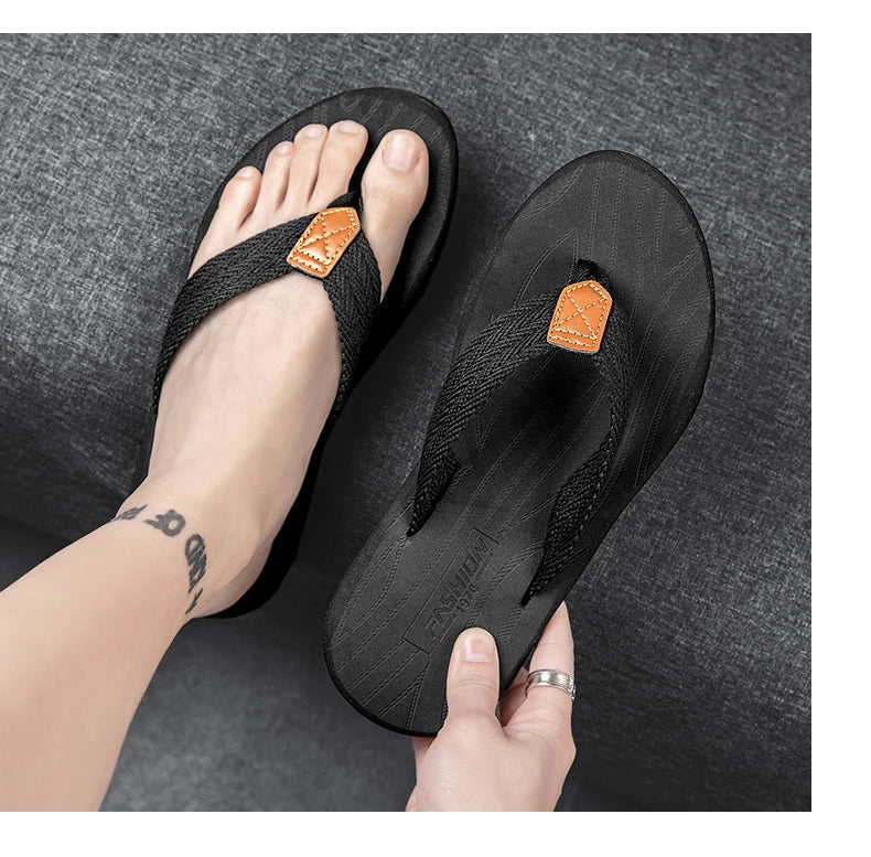 Home Flip Flops Fashion Men's Slippers Outdoor Sandals Summer Beach Shoes Size 39-46