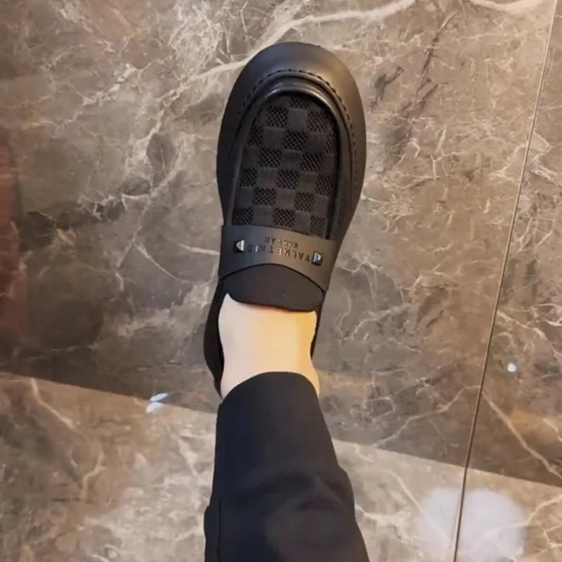 2025 Autumn New British Style Mens Casual Shoes Fashion Trend Board Shoes Male Flat Shoes Platform Business Casual Loafers Mens