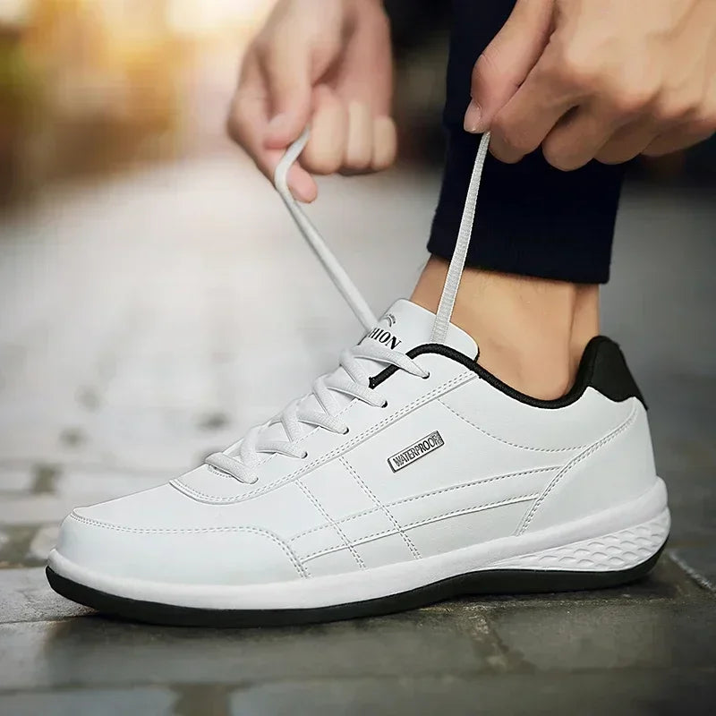 Shoes for Lace Up Footwear Vulcanized Men Leather Sneaker Waterproof Casual Comfortable Men's Sneaker Man Shoe Masculino