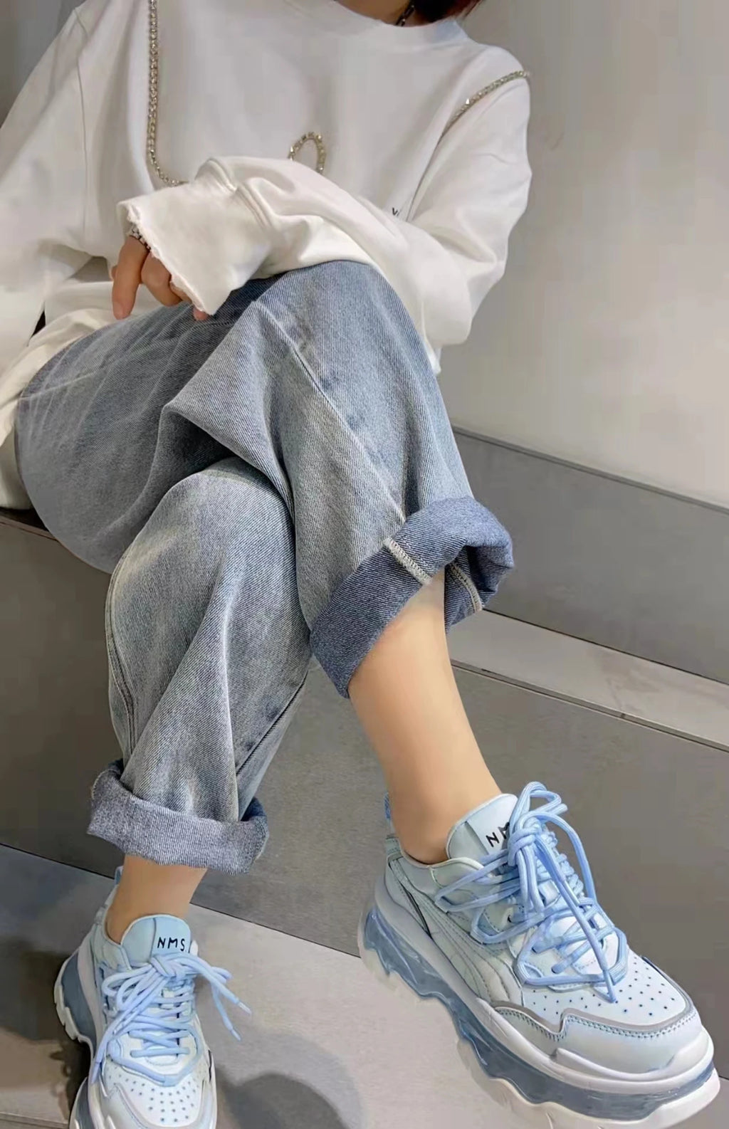 Shoes Women Sneakers Fashion Sole Design Light Color Summer Chunky Luxury Casual Sports Lace-up Basic Walking Shoes