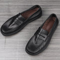Black Leather Loafers Men Shoes Summer Soft Leather Men's Shoes Cowhide Breathable Single Shoes Handmade Casual Leather Shoes