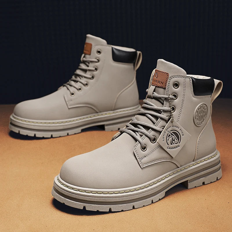 2026 Winter Ankle Boots Men's Boots Outdoor Yellow Boots Classic Design High Top Men Casual Shoes Botas Para Hombre