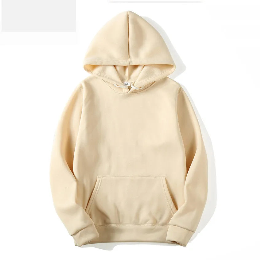 2025 Men's Solid Color Hooded Sweaters Men's Warm Wool Sweater Fashionable Street Clothing Loose  Breathable Jersey Brand Hooded