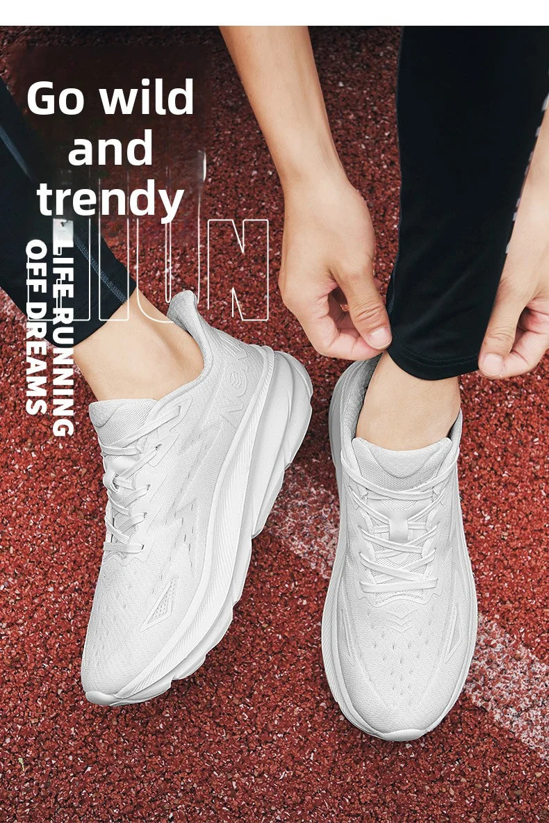Men Sports Running Shoes Casual Carbon Plate Marathon Breathable Lightweight Women's Comfortable Athletic Nonskid Sneakers