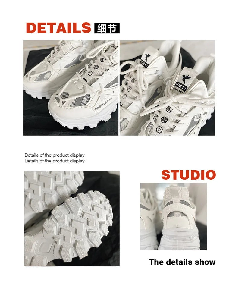 Men's Vulcanized Shoes Luxury Sneakers Harajuku Chunky Sneakers Autumn Running Footwear Male High Fashion Zapatos Hombre